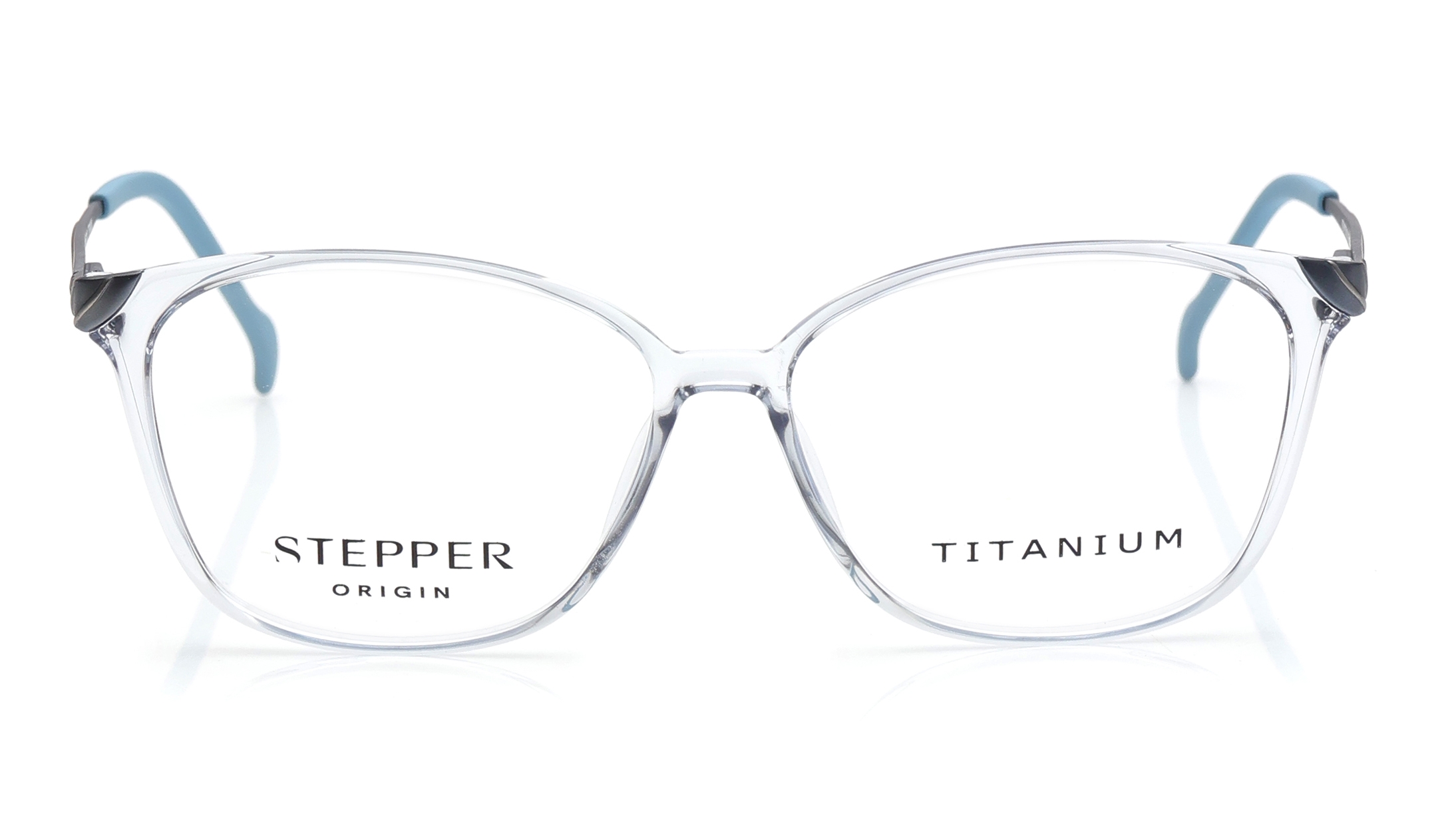 Image 1 of Blue Rectangle Eyeglasses for Women from Stepper Available at Titan Eye+