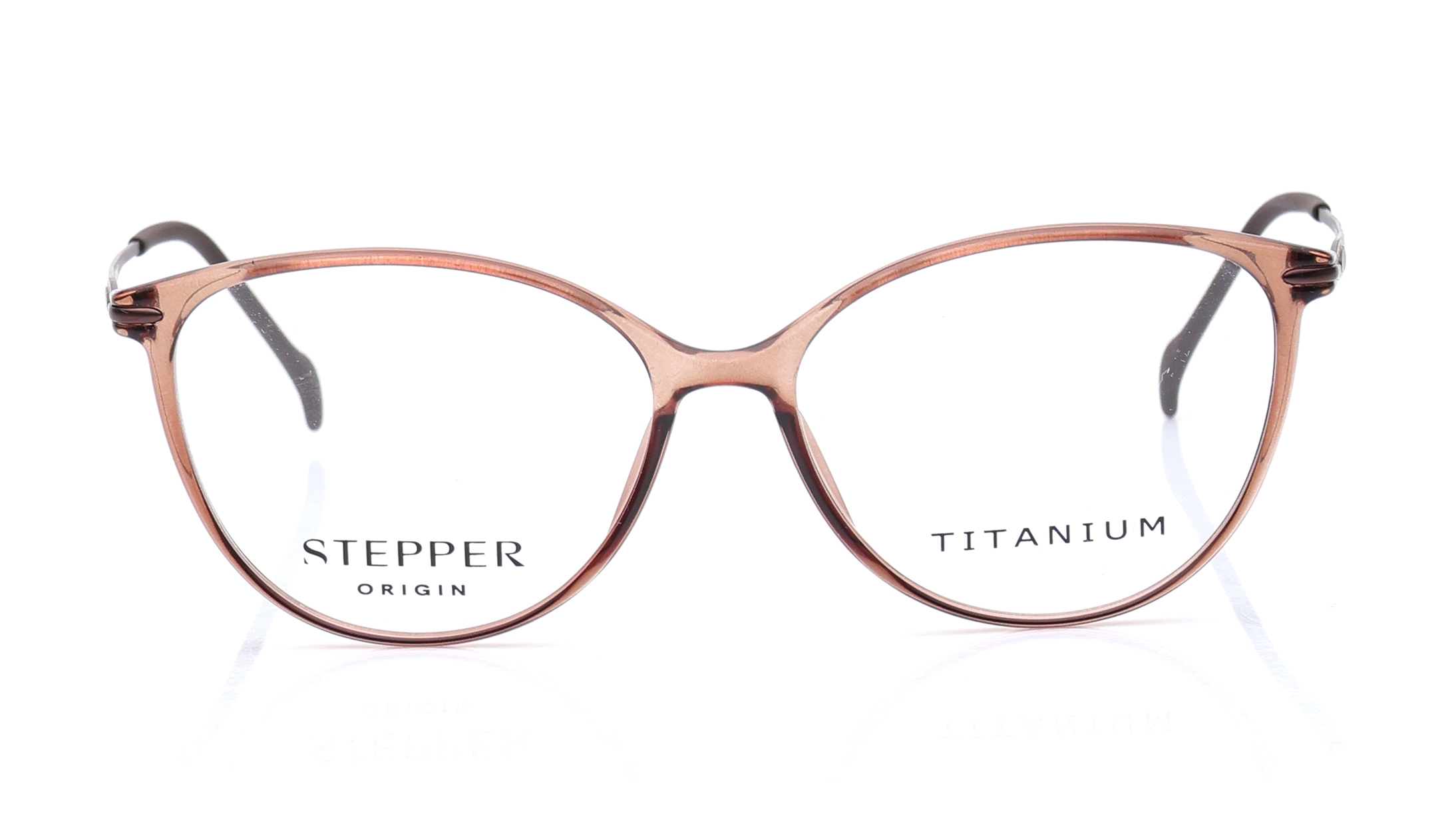 Image 1 of Brown Oval Eyeglasses for Women from Stepper Available at Titan Eye+