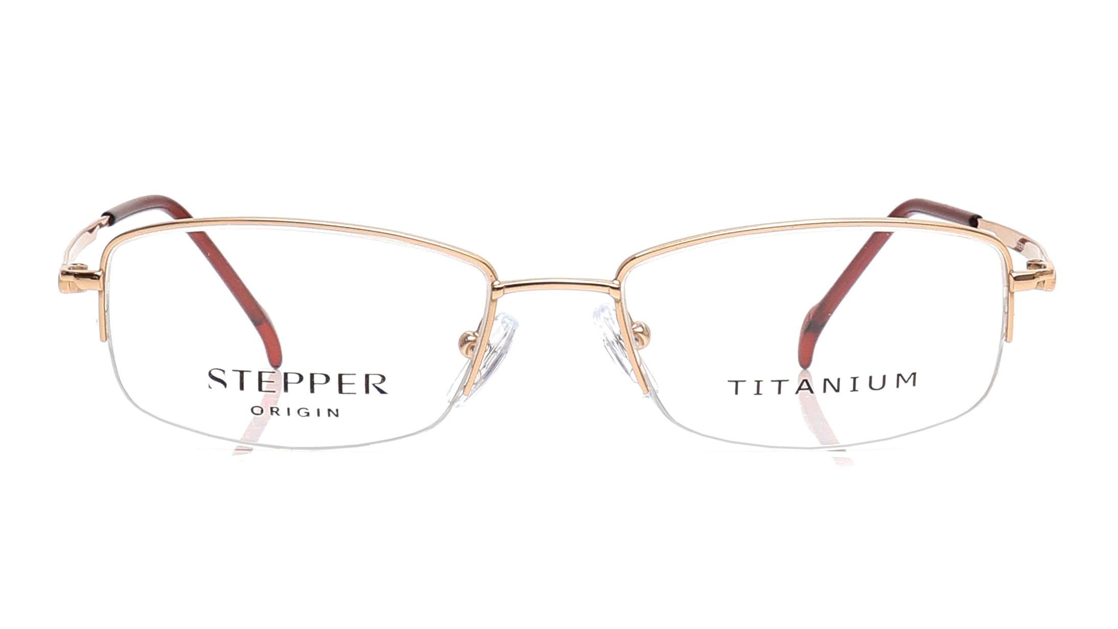 Image 1 of Gold Rectangle Eyeglasses for Women from Stepper Available at Titan Eye+