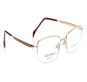 Image 2 of Gold Rectangle Eyeglasses for Women from Stepper Available at Titan Eye+