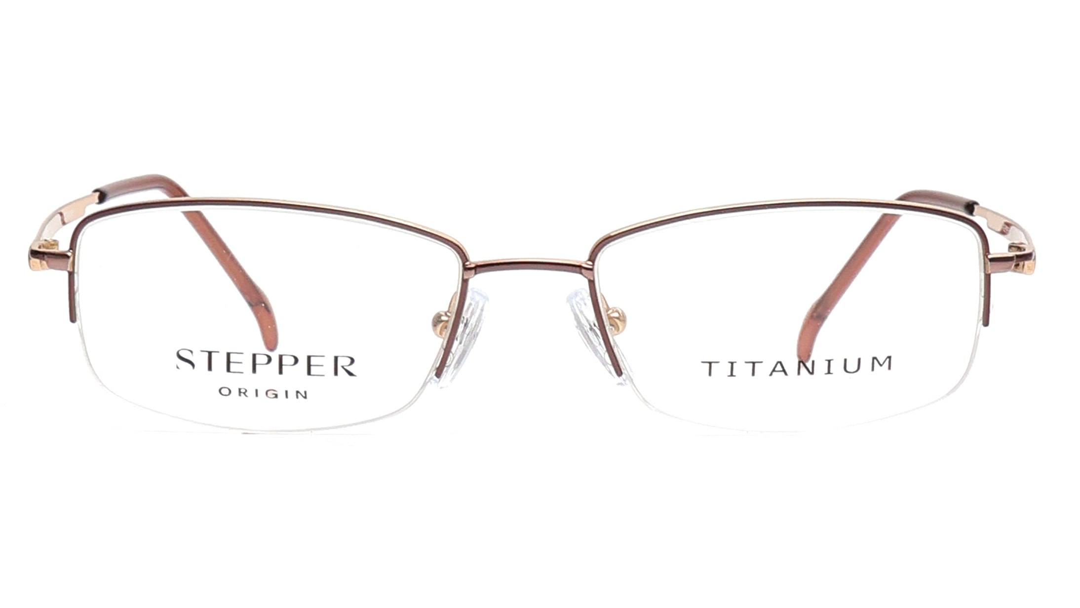 Image 1 of Brown Rectangle Eyeglasses for Women from Stepper Available at Titan Eye+