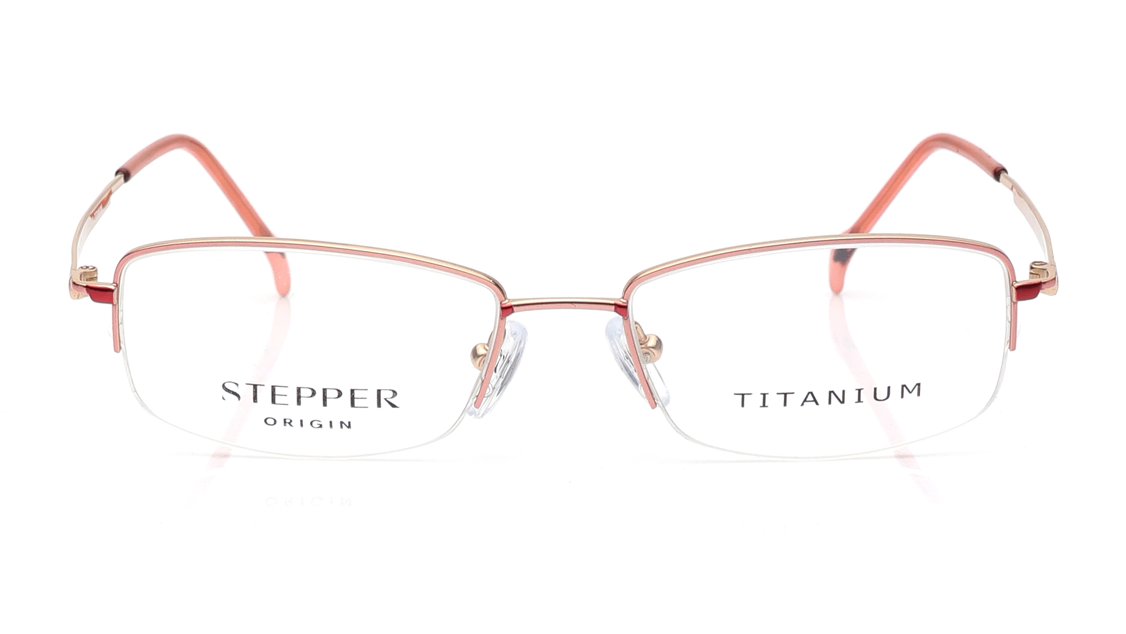 Image 1 of Pink Rectangle Eyeglasses for Women from Stepper Available at Titan Eye+