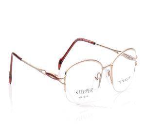 Image 2 of Gold Oval Eyeglasses for Women from Stepper Available at Titan Eye+