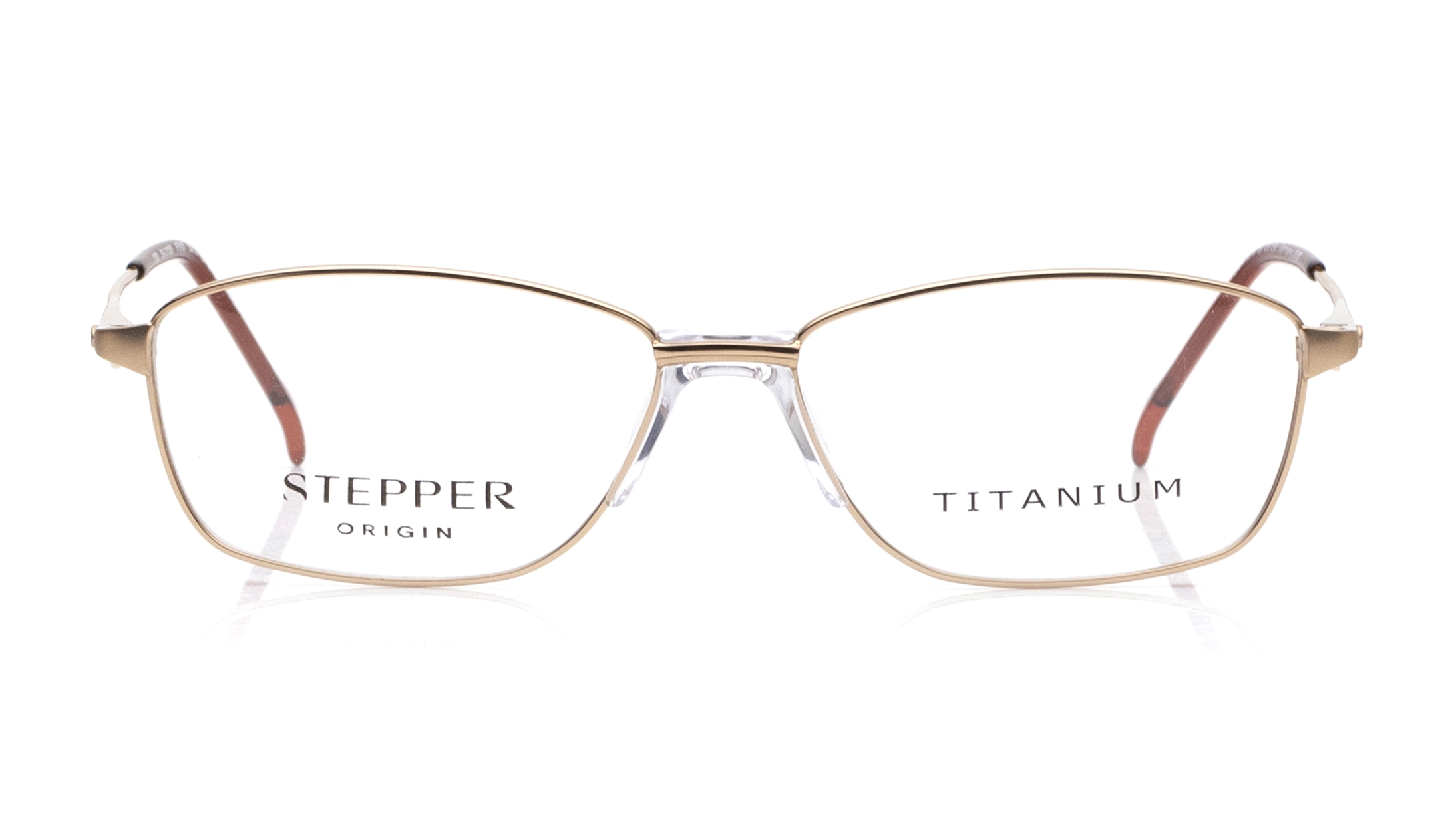 Image 1 of Gold Oval Eyeglasses for Women from Stepper Available at Titan Eye+