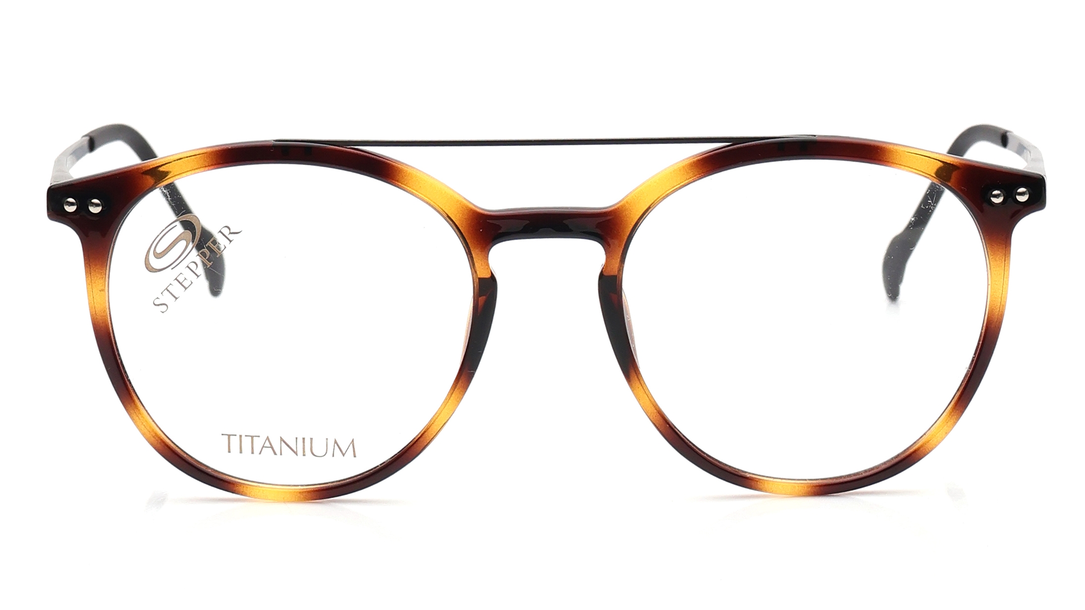 Image 1 of Havana Round Eyeglasses for Men from Stepper Available at Titan Eye+