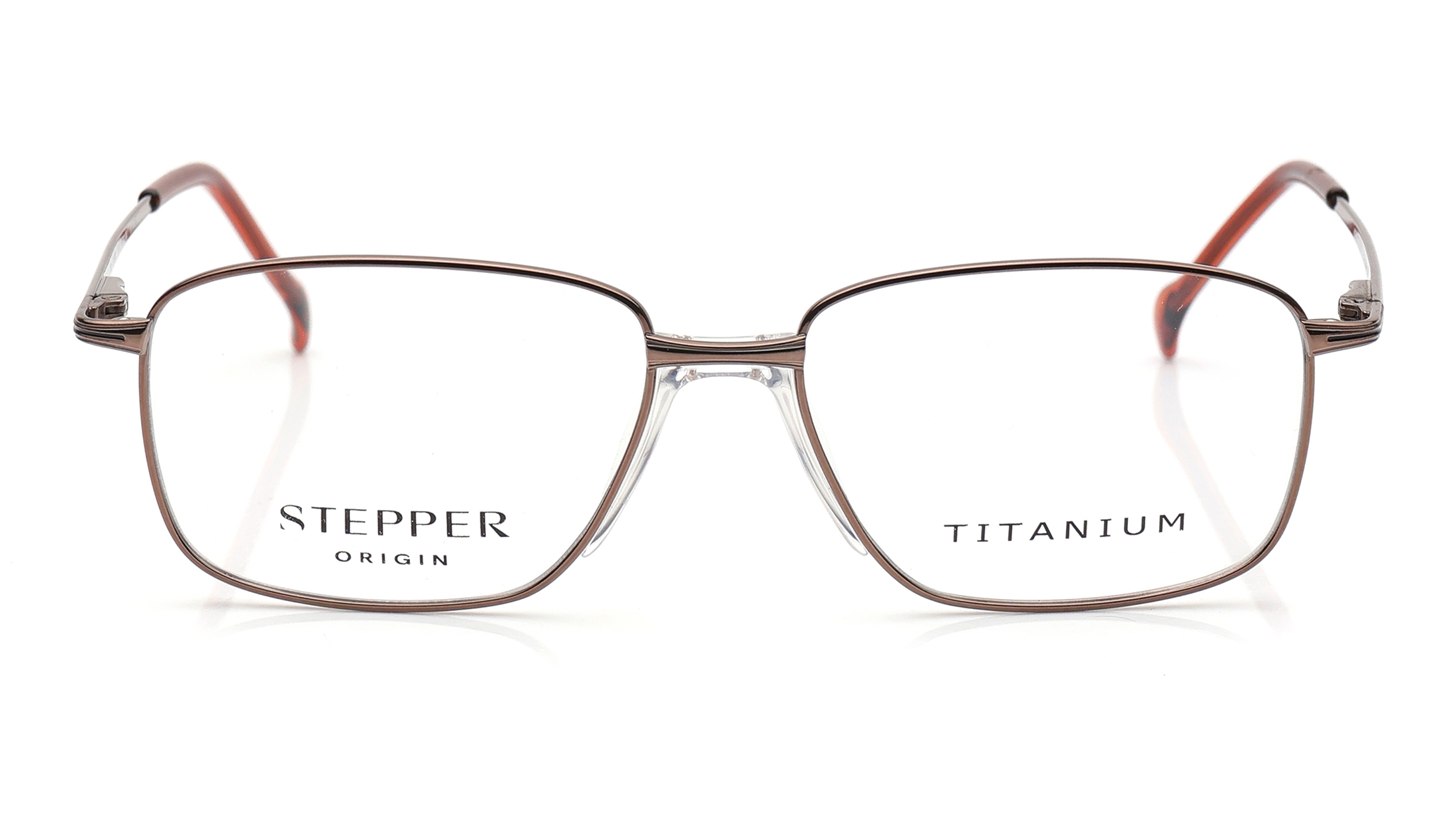 Image 1 of Silver Rectangle Eyeglasses for Men from Stepper Available at Titan Eye+