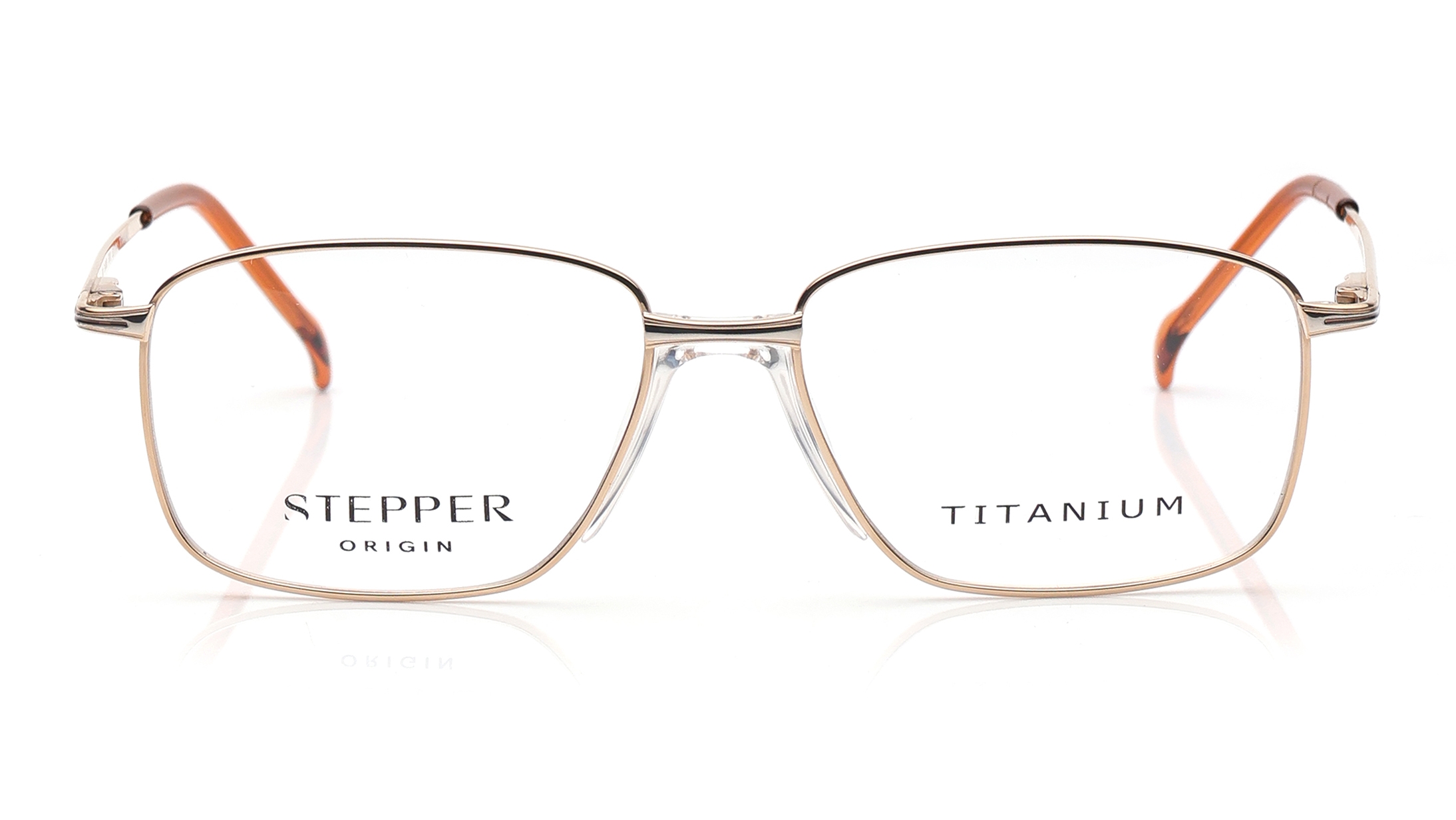 Image 1 of Silver Rectangle Eyeglasses for Men from Stepper Available at Titan Eye+