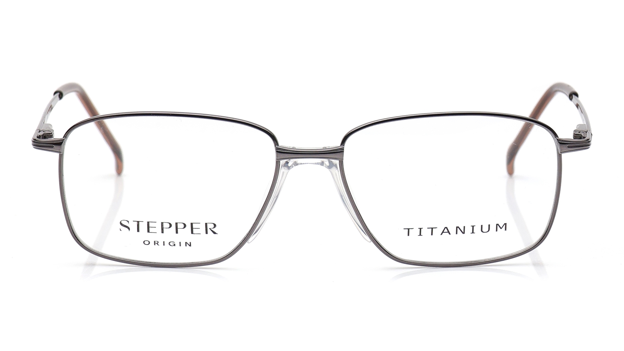 Image 1 of Grey Rectangle Eyeglasses for Men from Stepper Available at Titan Eye+