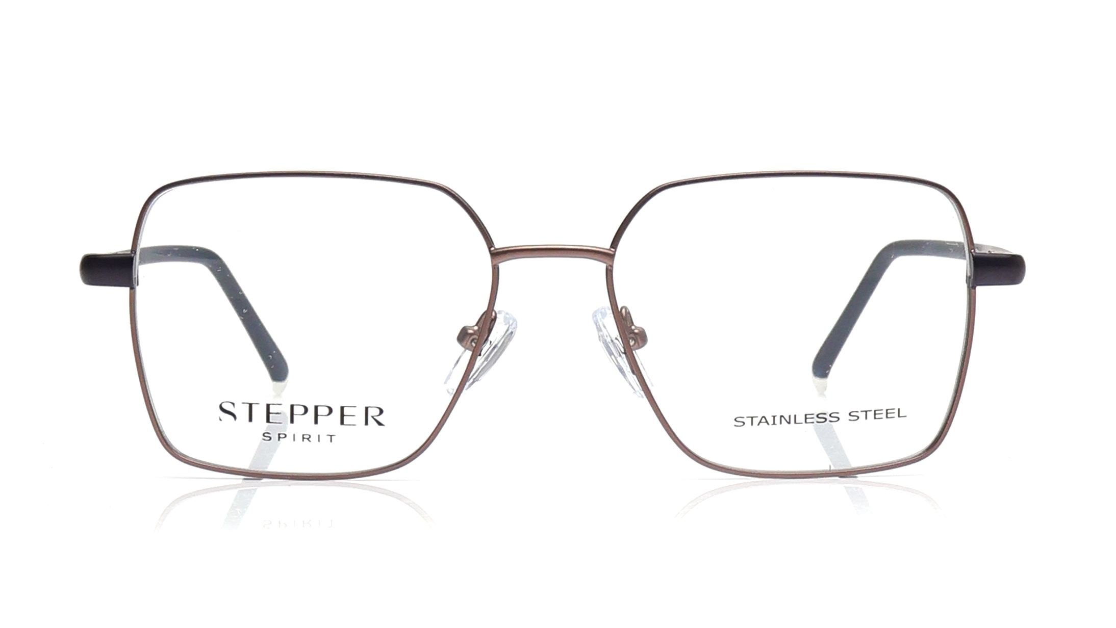 Image 1 of Brown Geometric Eyeglasses for Women from Stepper Available at Titan Eye+