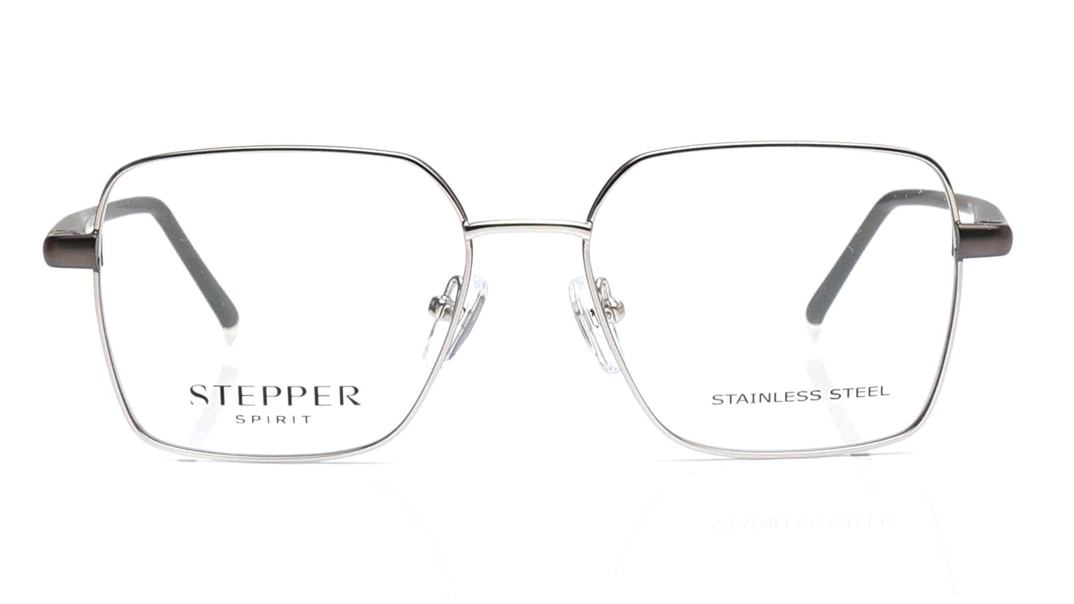 Image 1 of Silver Geometric Eyeglasses for Women from Stepper Available at Titan Eye+