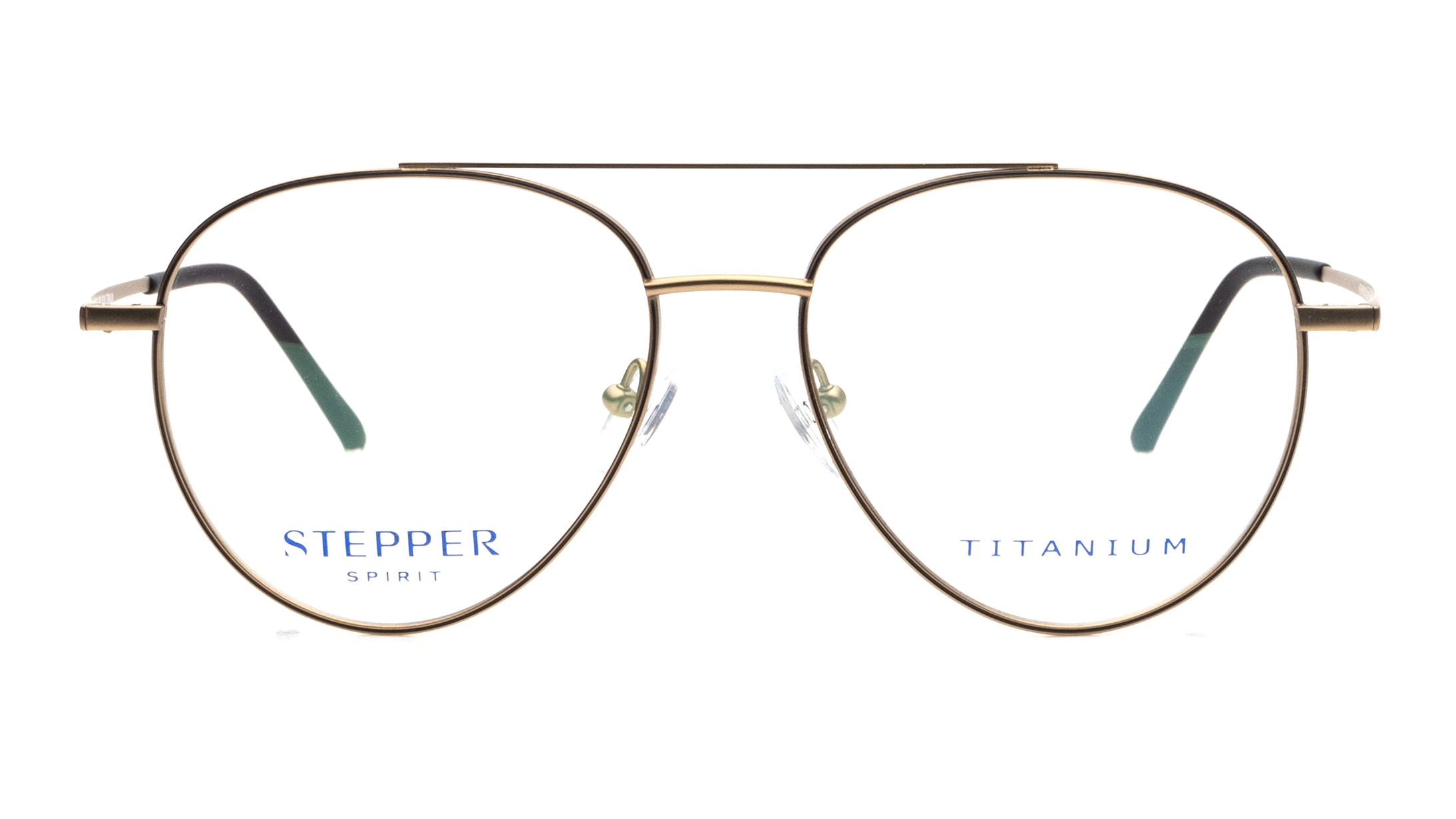 Image 1 of Gold Oval Eyeglasses for Men from Stepper Available at Titan Eye+