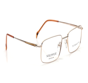 Image 2 of Gold Square Eyeglasses for Men from Stepper Available at Titan Eye+