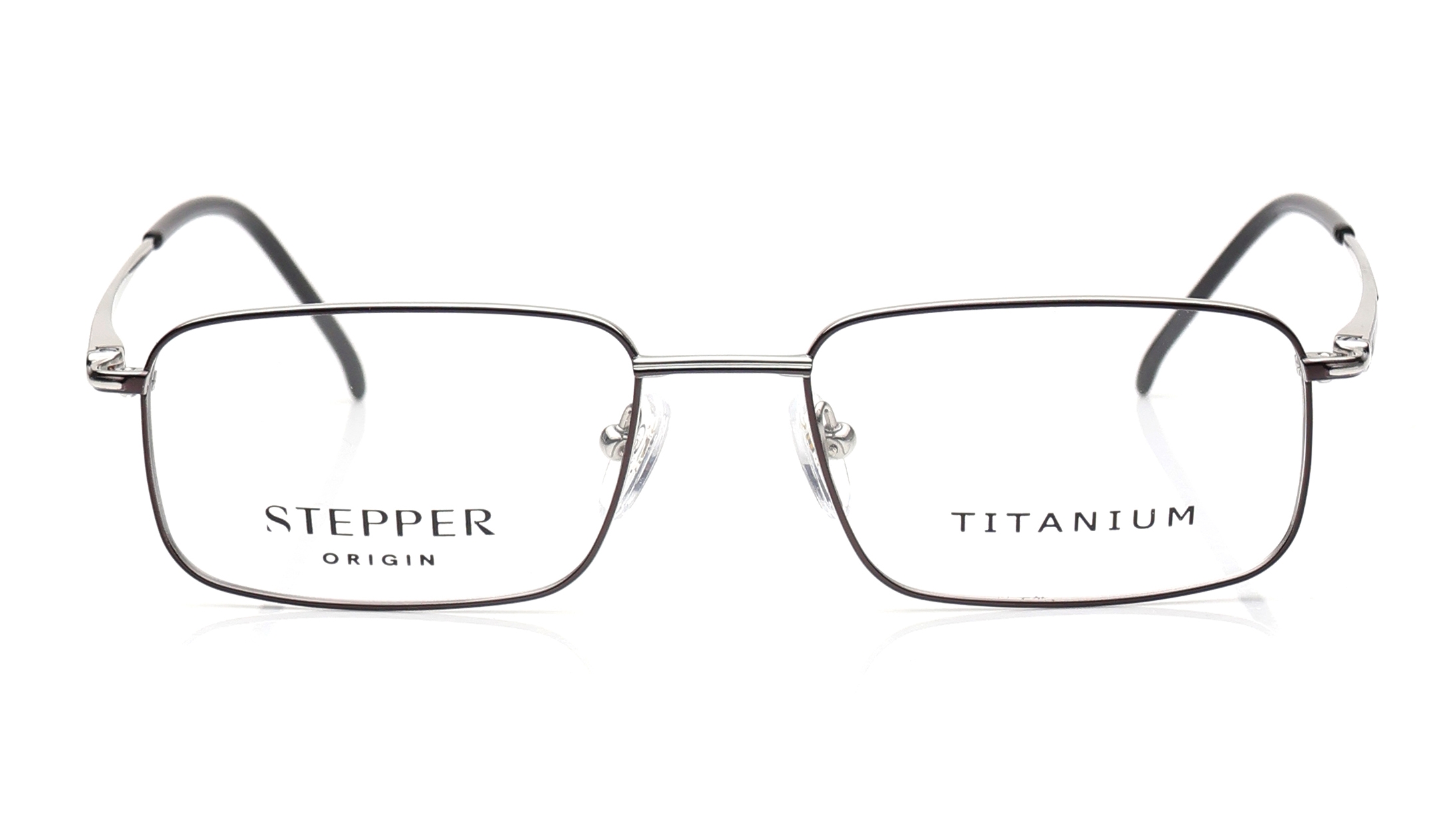 Image 1 of Silver Square Eyeglasses for Men from Stepper Available at Titan Eye+