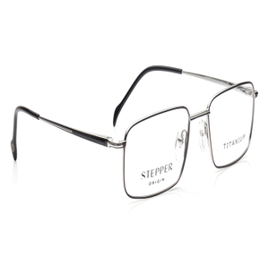 Image 2 of Silver Square Eyeglasses for Men from Stepper Available at Titan Eye+