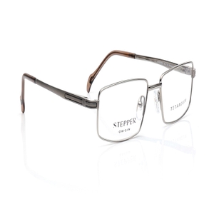 Image 2 of Silver Rectangle Eyeglasses for Men from Stepper Available at Titan Eye+