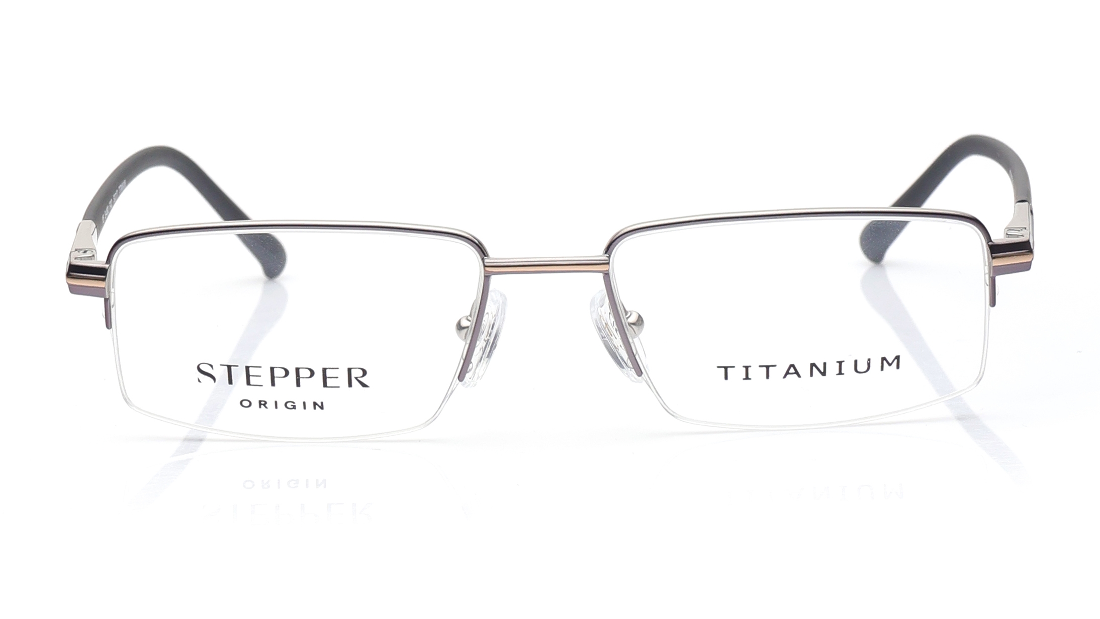 Image 1 of Grey Square Eyeglasses for Men from Stepper Available at Titan Eye+