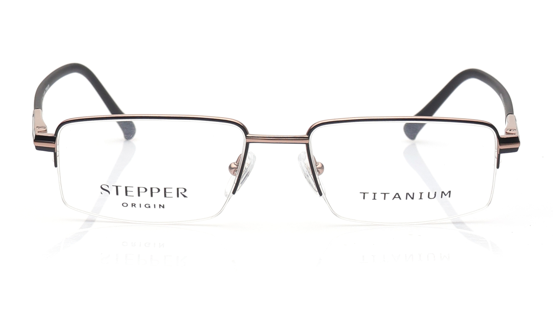 Image 1 of Black Square Eyeglasses for Men from Stepper Available at Titan Eye+