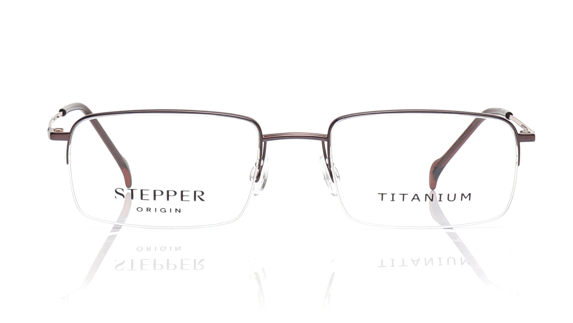 Image 1 of Brown Square Eyeglasses for Men from Stepper Available at Titan Eye+