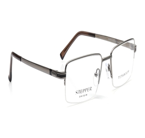 Image 2 of Silver Square Eyeglasses for Men from Stepper Available at Titan Eye+