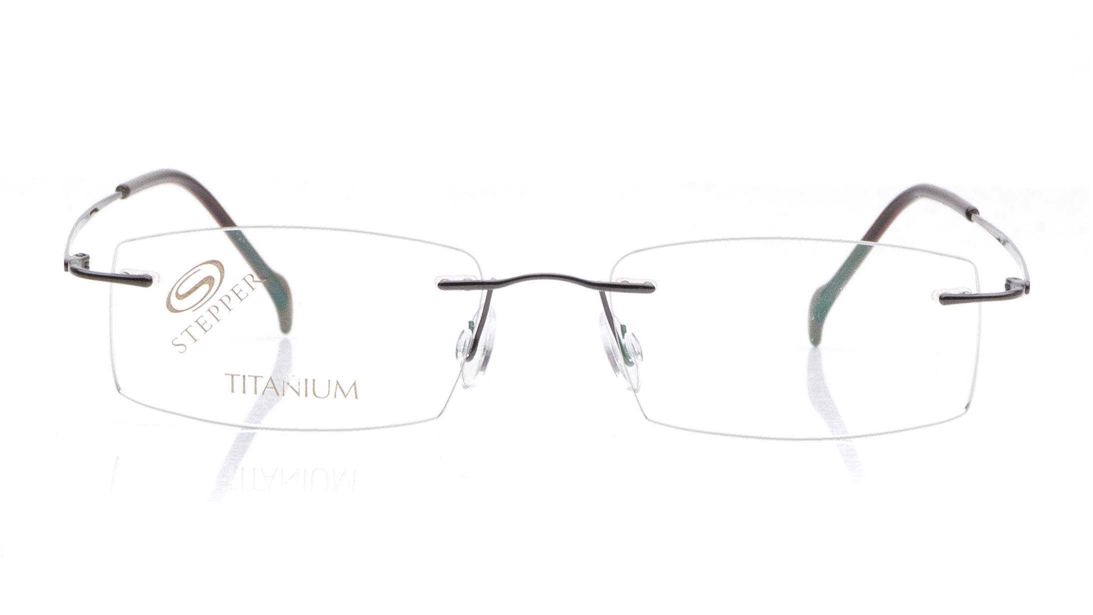 Image 1 of Grey Rectangle Eyeglasses for Women from Stepper Available at Titan Eye+