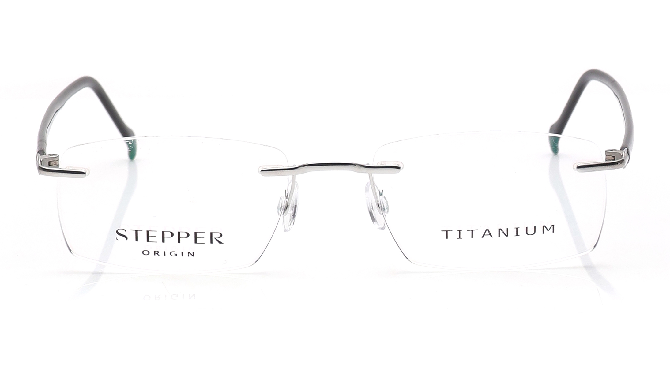 Image 1 of Black Square Eyeglasses for Men from Stepper Available at Titan Eye+