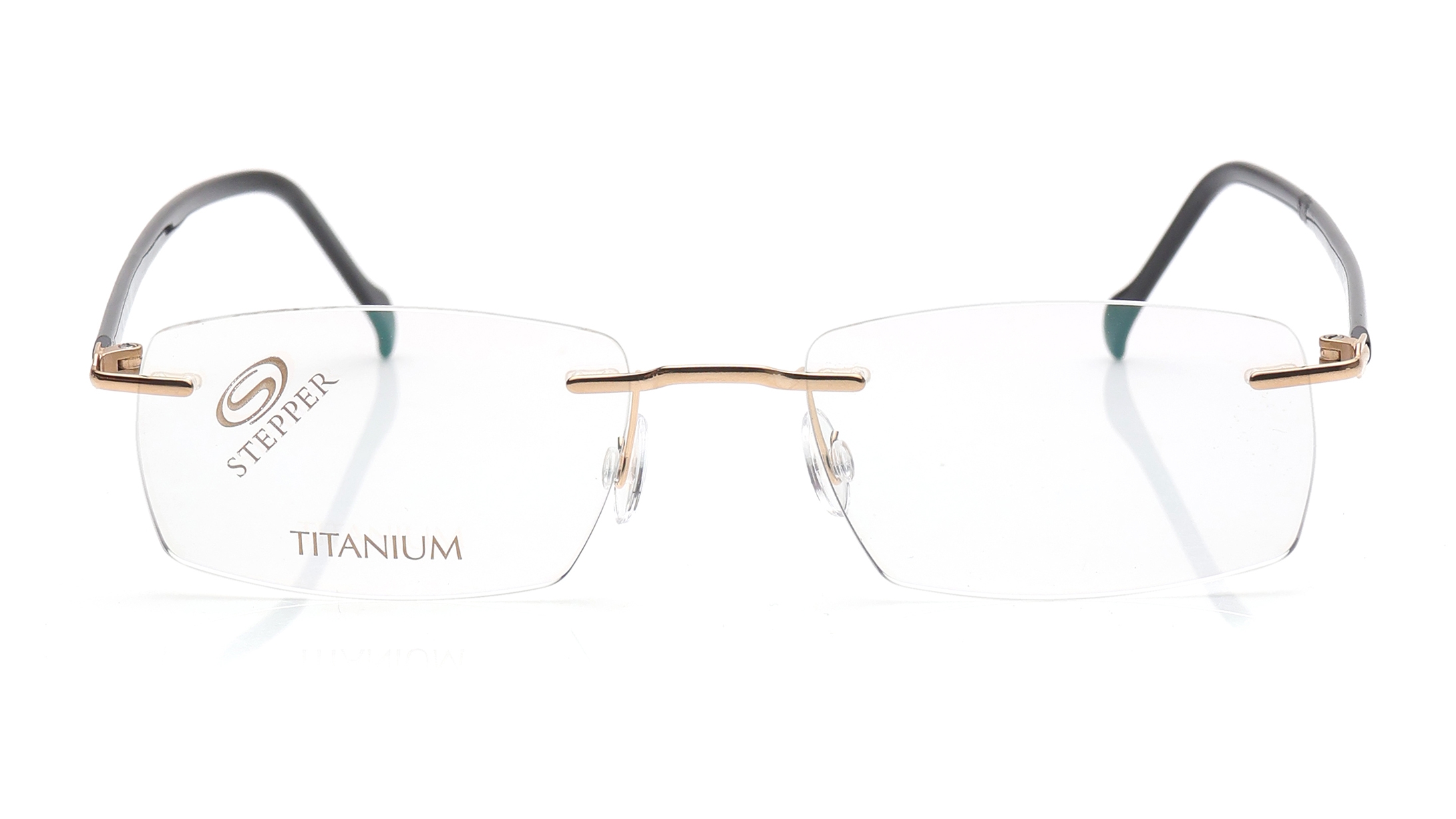 Image 1 of Black Square Eyeglasses for Men from Stepper Available at Titan Eye+