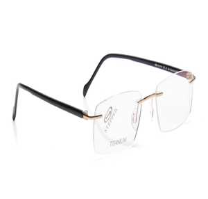 Image 2 of Black Square Eyeglasses for Men from Stepper Available at Titan Eye+