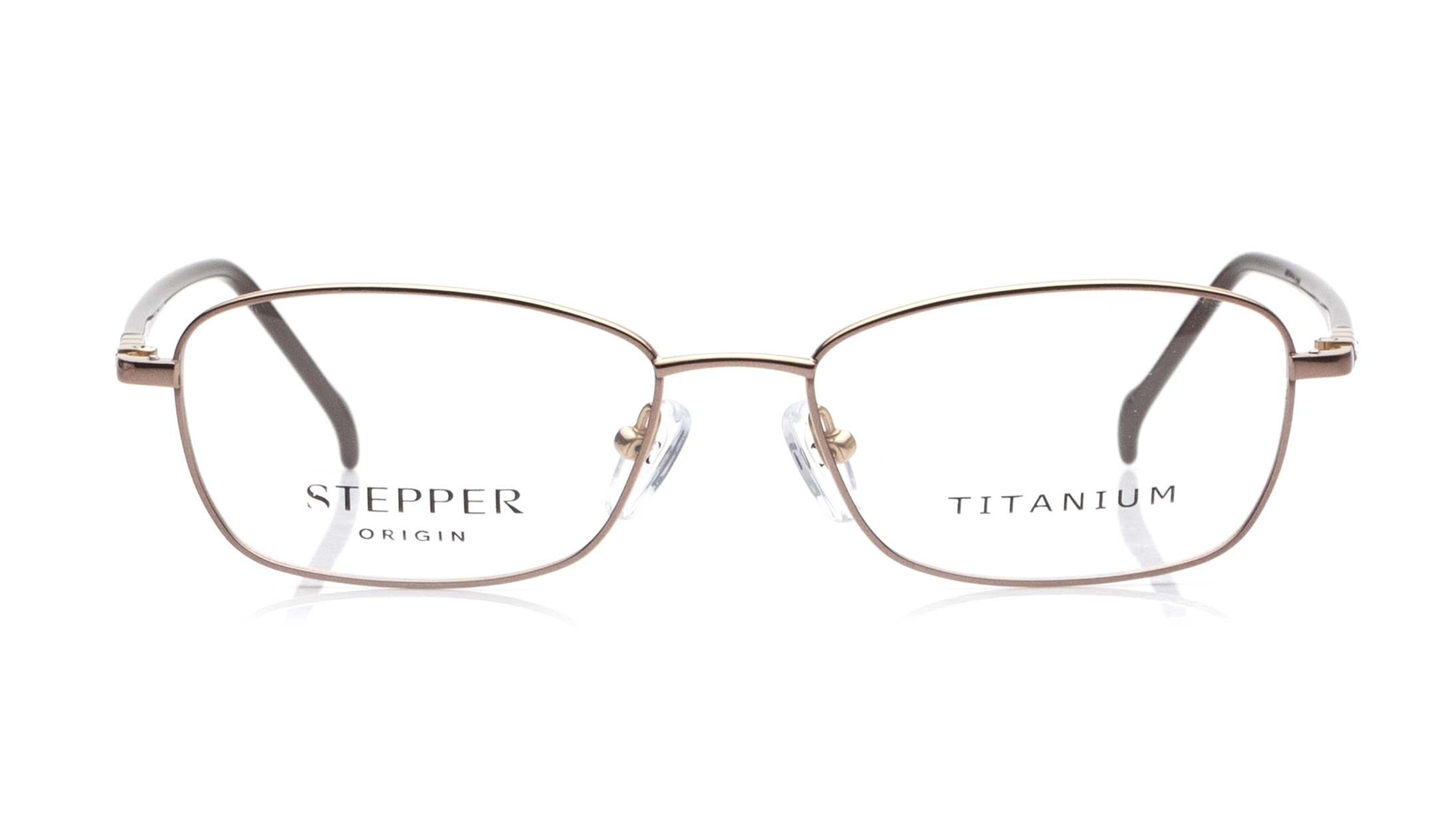 Image 1 of Brown Rectangle Eyeglasses for Women from Stepper Available at Titan Eye+