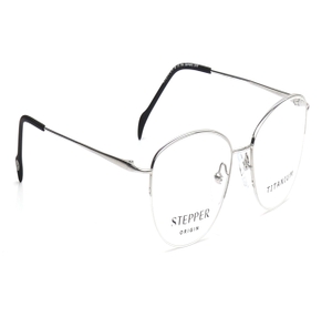 Image 2 of Silver Oval Eyeglasses for Women from Stepper Available at Titan Eye+