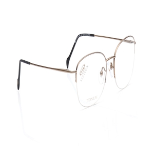 Image 2 of Gold Oval Eyeglasses for Women from Stepper Available at Titan Eye+