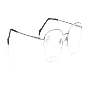 Image 2 of Silver Oval Eyeglasses for Women from Stepper Available at Titan Eye+