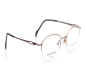 Image 2 of Gold Oval Eyeglasses for Women from Stepper Available at Titan Eye+