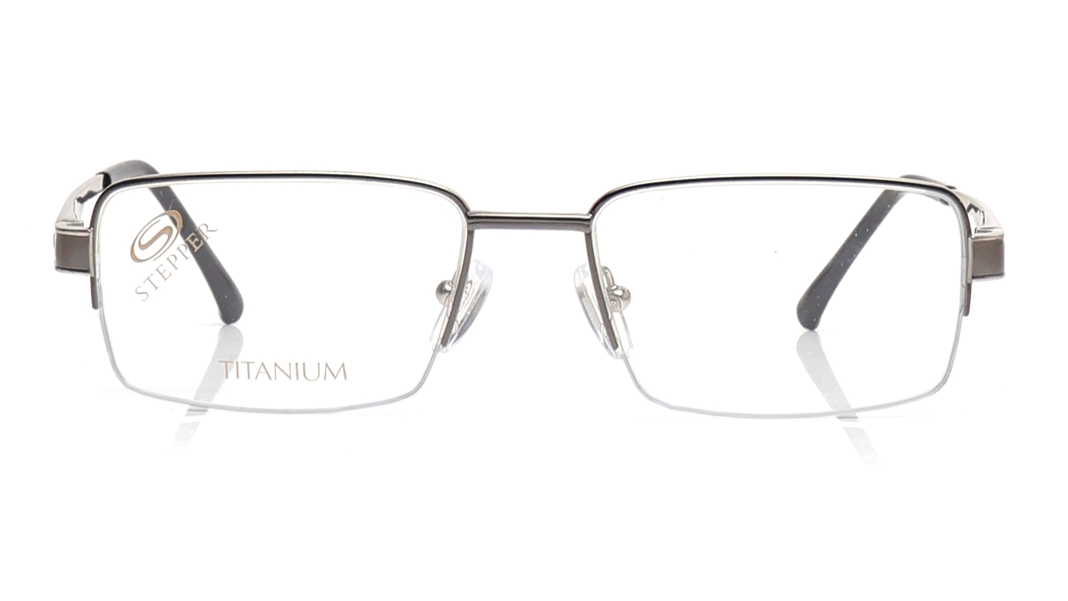Image 1 of Grey Square Eyeglasses for Men from Stepper Available at Titan Eye+