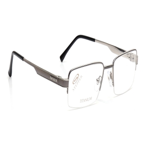 Image 2 of Grey Square Eyeglasses for Men from Stepper Available at Titan Eye+