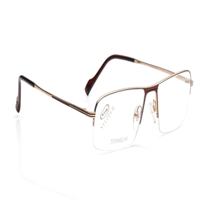 Image 2 of Brown Rectangle Eyeglasses for Men from Stepper Available at Titan Eye+