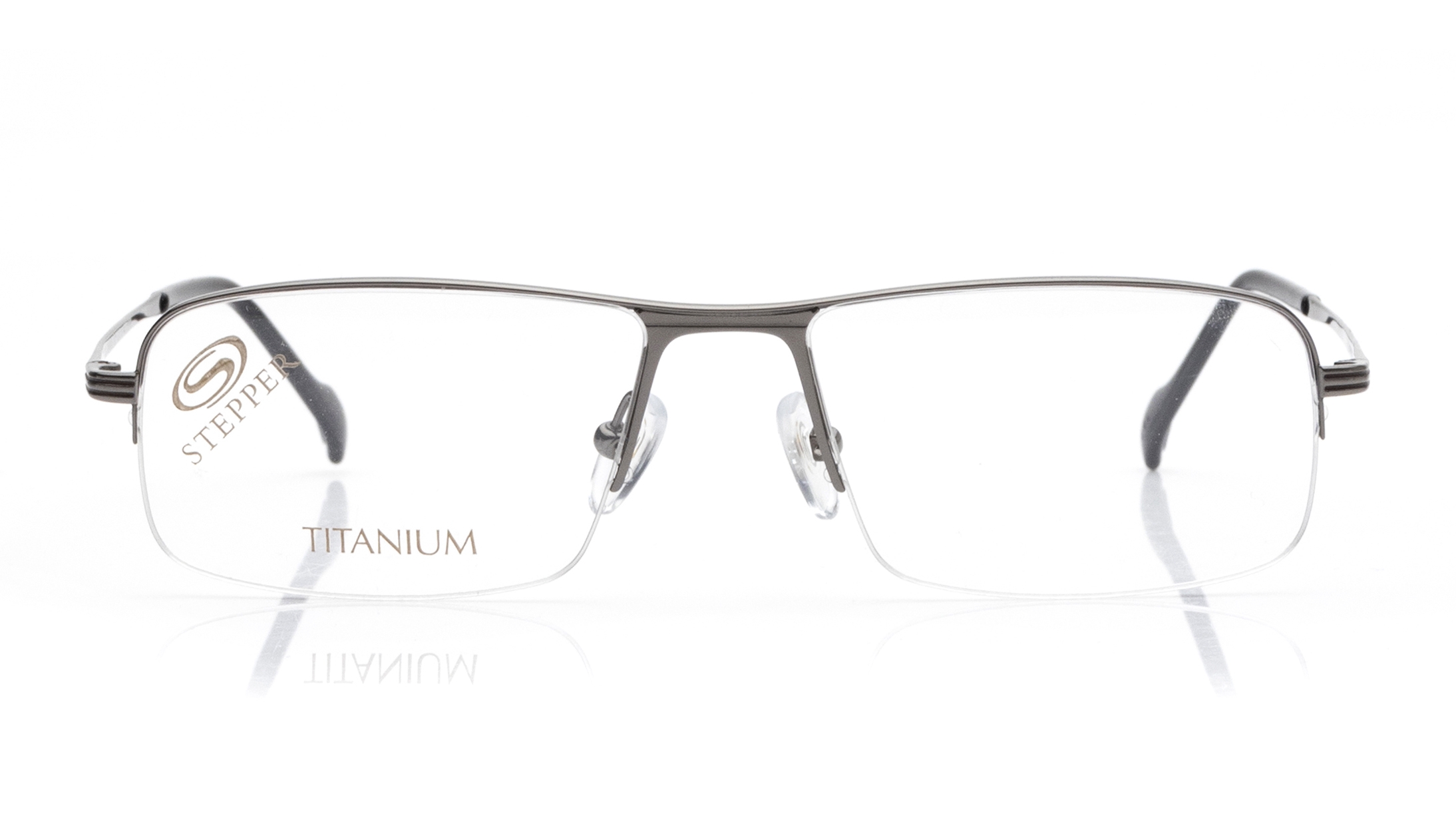 Image 1 of Grey Rectangle Eyeglasses for Men from Stepper Available at Titan Eye+