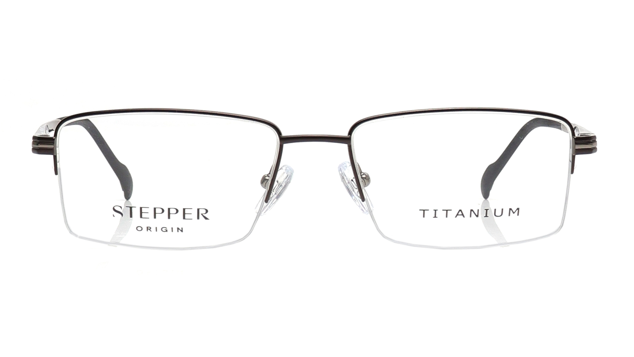 Image 1 of Grey Square Eyeglasses for Men from Stepper Available at Titan Eye+