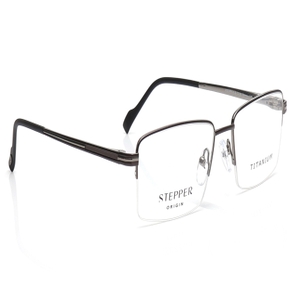 Image 2 of Grey Square Eyeglasses for Men from Stepper Available at Titan Eye+