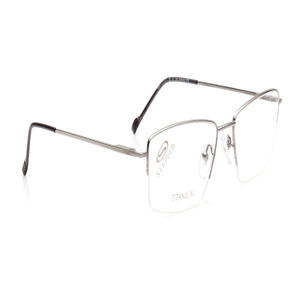 Image 2 of Silver Rectangle Eyeglasses for Men from Stepper Available at Titan Eye+
