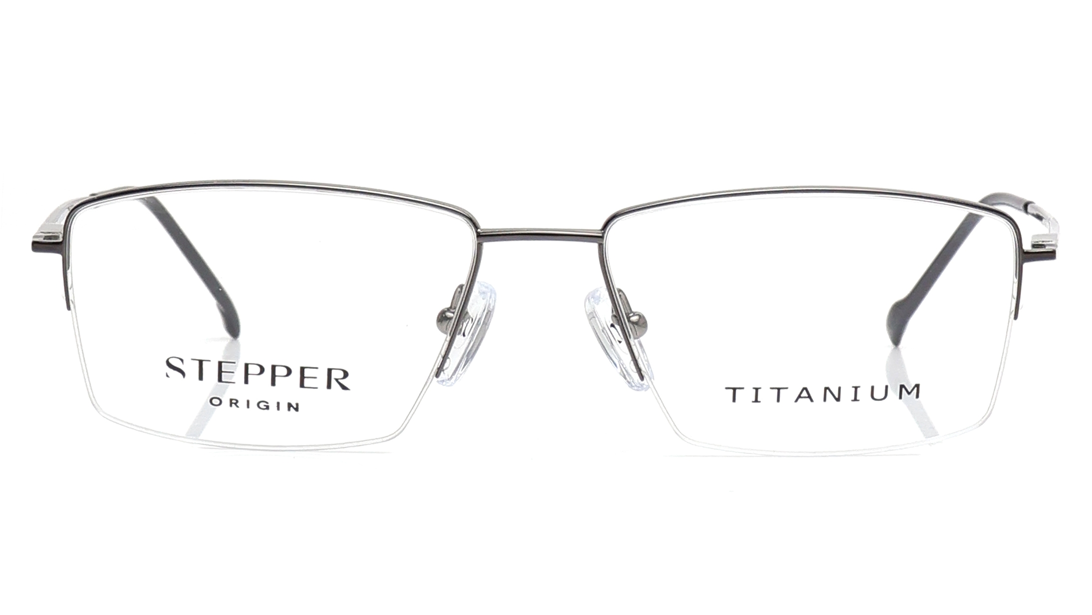 Image 1 of Grey Rectangle Eyeglasses for Men from Stepper Available at Titan Eye+