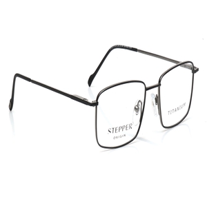 Image 2 of Black Square Eyeglasses for Men from Stepper Available at Titan Eye+