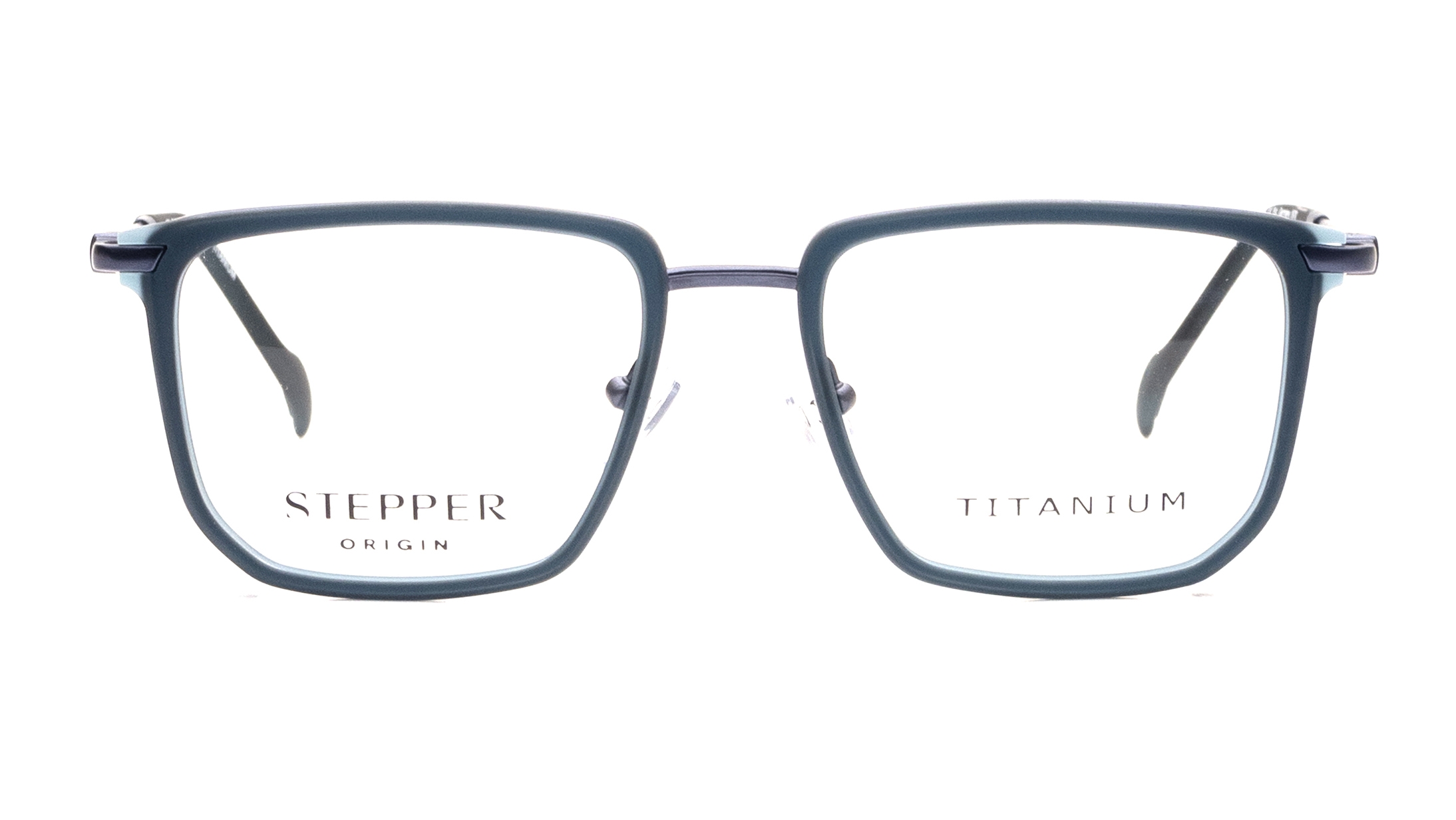 Image 1 of Blue Square Eyeglasses for Men from Stepper Available at Titan Eye+