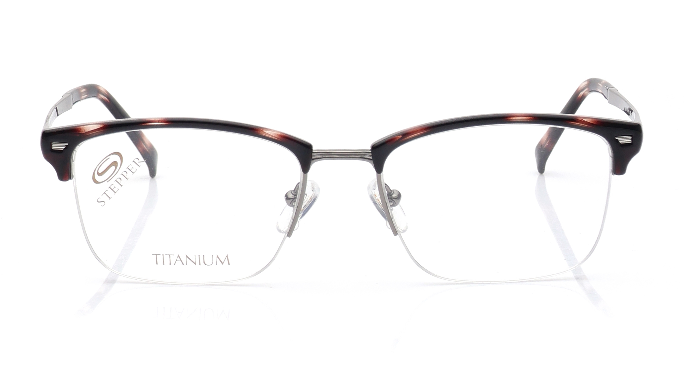 Image 1 of Brown Square Eyeglasses for Women from Stepper Available at Titan Eye+