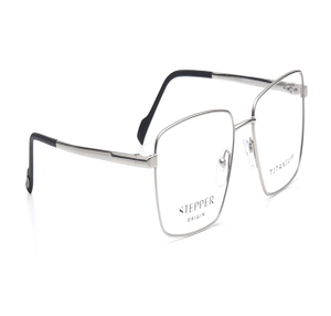 Image 2 of Silver Rectangle Eyeglasses for Men from Stepper Available at Titan Eye+