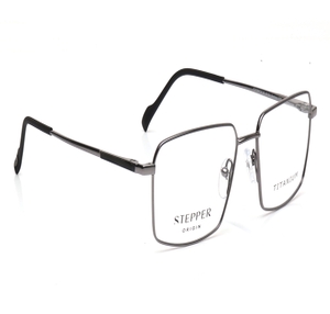 Image 2 of Silver Square Eyeglasses for Men from Stepper Available at Titan Eye+