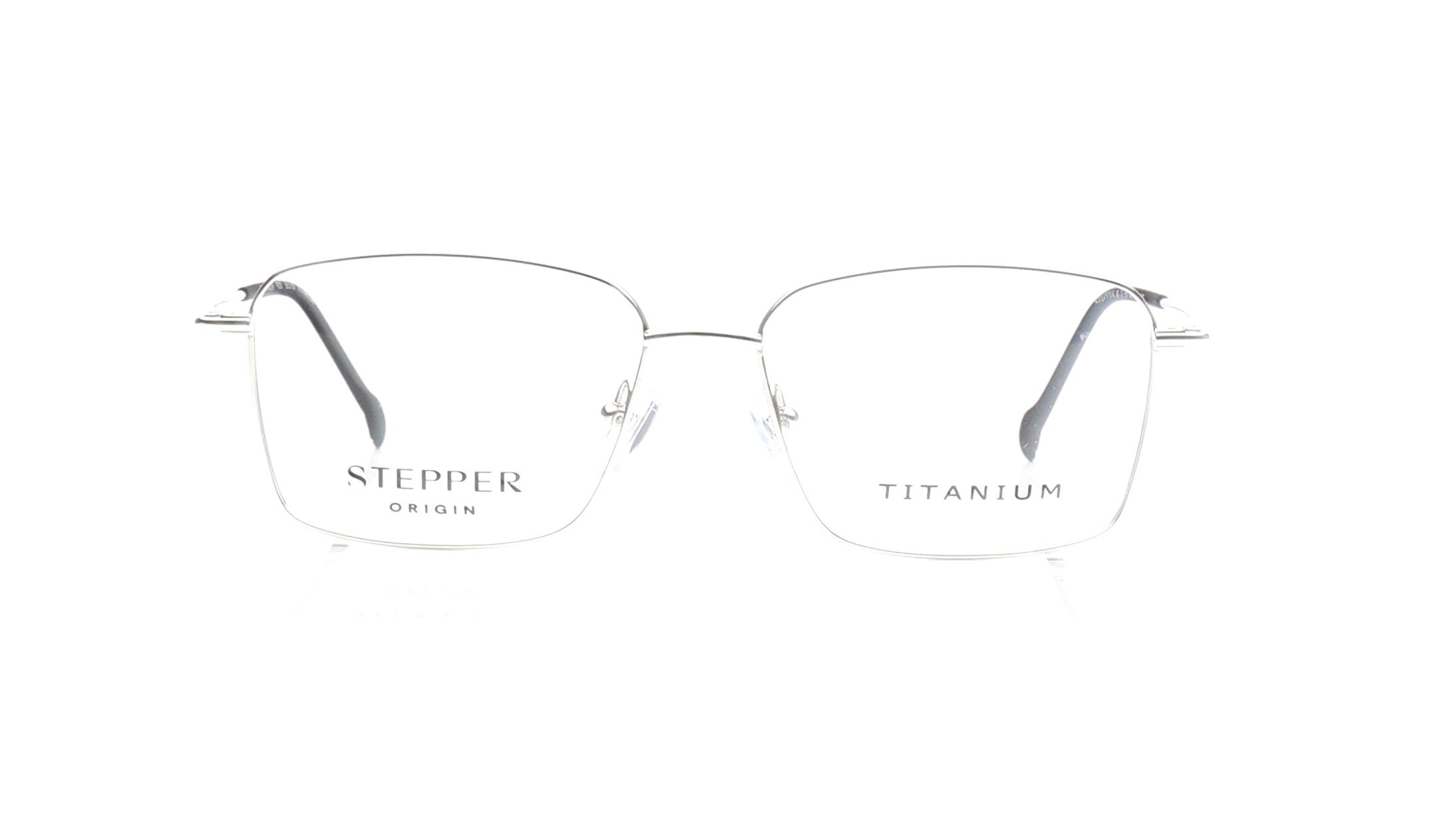 Image 1 of Silver Square Eyeglasses for Men from Stepper Available at Titan Eye+
