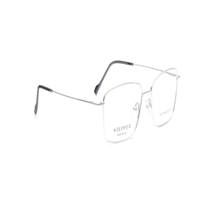 Image 2 of Silver Square Eyeglasses for Men from Stepper Available at Titan Eye+