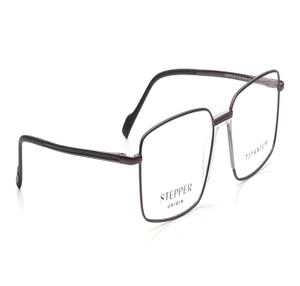 Image 2 of Brown Rectangle Eyeglasses for Men from Stepper Available at Titan Eye+