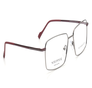 Image 2 of Silver Rectangle Eyeglasses for Men from Stepper Available at Titan Eye+