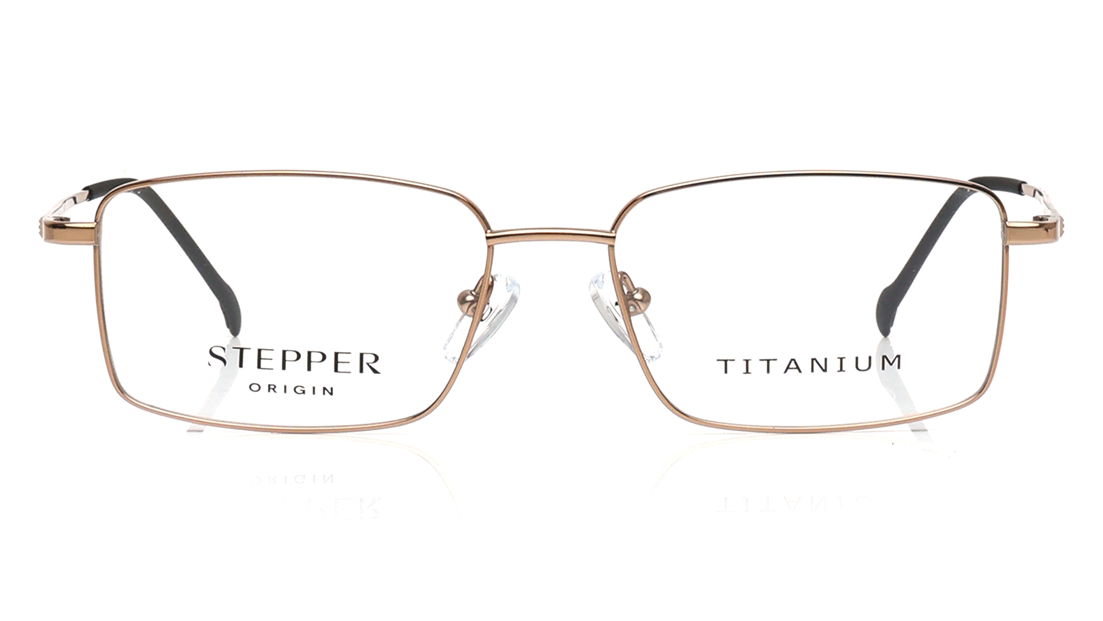 Image 1 of Copper Rectangle Eyeglasses for Men from Stepper Available at Titan Eye+